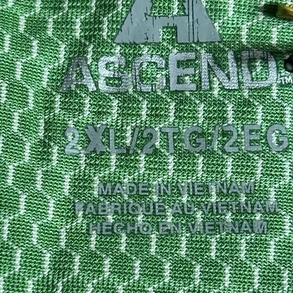 Y2K,NWT, ASCEND Men 2XLT
shirt,Sportwear,active,Green logo,UPF 30, anti-odor,dry - Picture 15 of 16